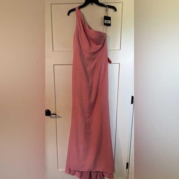 New Ieena for Mac Duggal One Shoulder
Open Back Jersey Mermaid Gown 26266 | 4